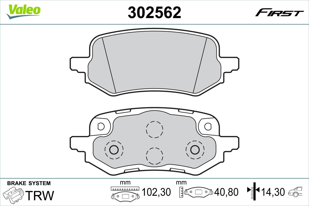 VALEO Fékbetét, mind 302562_VALEO